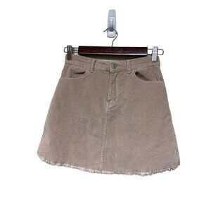 Brandy Melville Pink Blush Corduroy Cut Off Mini Skirt Short Size Small
